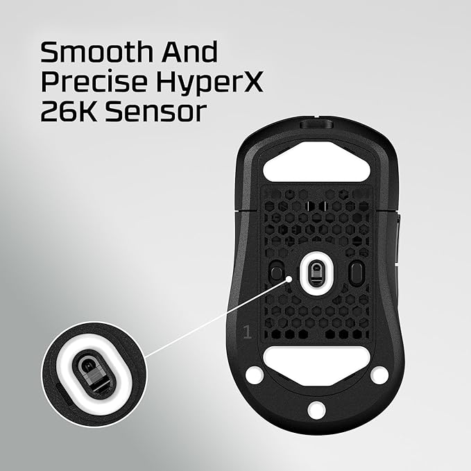 HyperX Pulsefire Saga Pro – Wireless Gaming Mouse for PC, Modular Design, Interchangeable Parts, 4k Polling, 72g Lightweight Frame, Wireless, Instant Pair, Black