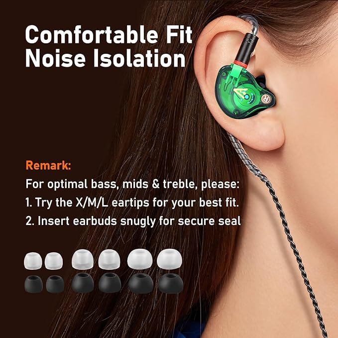 Vibes 202ML Wired Earbuds - HiFi in Ear Headphones for iPhone 5–14, Noise Isolating Ear Buds w/ Mic - Clear Sound, Deep Bass, Comfort-Fit Earphones - MMCX–LTN, Silver Plated Cord, Carrying Case