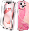 Diaclara Designed for iPhone 15 Case, Full Body Rugged Case with Built-in Touch Sensitive Anti-Scratch Screen Protector, with Camera Lens Protector for iPhone 15 6.1" (Gilt Pink)