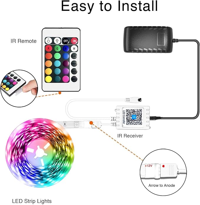 dalattin Led Lights for Bedroom 32.8ft Dalattin 1 Roll Smart RGB Led Strip Lights Sync to Music Color Changing Dorm Lights 5050 with App Control Remote for Room Kitchen Party