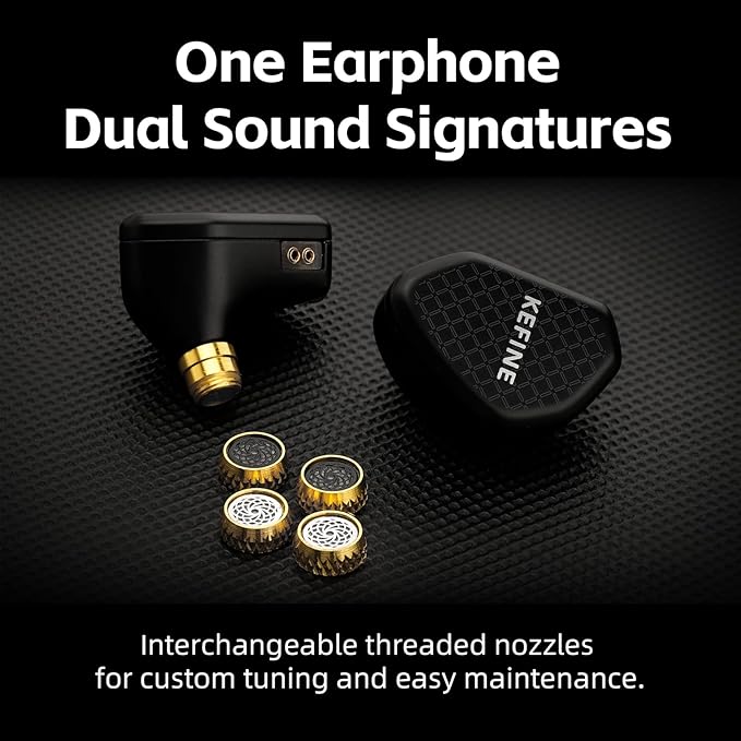 Klean in Ear Monitor, Wired Gaming Earbud, 10mm DLC Diaphragm Dynamic Driver, Wired Earbuds, Interchangeable Tuning Nozzles, HiFi IEM for Audiophile, Musician & Gaming (with Mic USB-C)