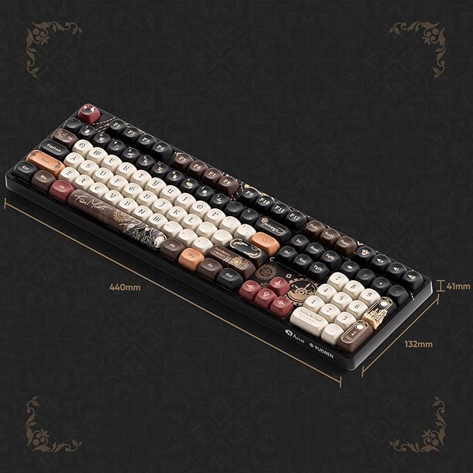 Akko Wireless Gaming Keyboard The Lord of Mysteries 5108B Plus Hot-Swappable Tri-Mode Mechanical Keyboard RGB Backlight, Piano Pre Lubed Switch