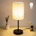 RISLG Small Table Lamp, Bedside Table Lamp for Bedroom, Lamp for Nightstand with Linen Fabric Shade, Minimalist Modern Desk Lamp for Living Room Office Dorm Kids Room