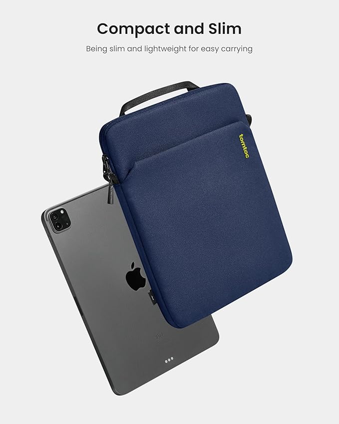 tomtoc Light-B19 Slim 13 Inch iPad Sleeve Shoulder Bag for 2025 iPad Pro M5/M4 with Acessories Storage, Eco-Friendly Fabric, Tailored for iPad Pro with Magic Keyboard and Smart Keyboard Folio