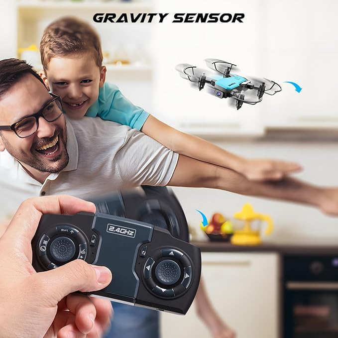 SIMREX Mini Drone with 720P Camera for Kids & Beginners - Foldable RC Quadcopter, Optical Flow Positioning, Altitude Hold, 3D Flip, 2 Batteries 20Min Flight, Safe & Easy Indoor Outdoor Flying Toy Gift (NEW BLUE)