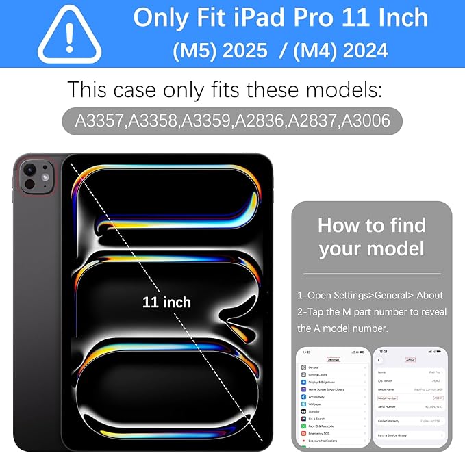 Case for iPad Pro 11-Inch M5/M4 2025/2024 (6th/5th Generation), Case with Pencil Holder, Clear Back Cover Cute Cool Design for Women Girls, Auto Sleep/Wake, Bow Rose