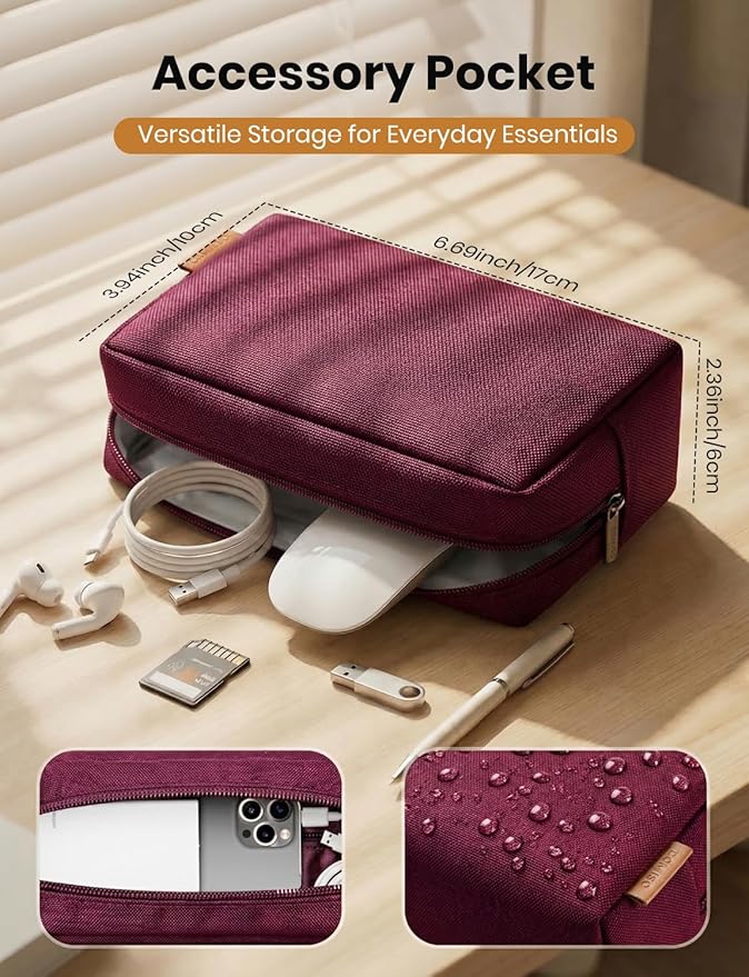 DOMISO Laptop Case Laptop Sleeve Cover for 16 inch MacBook Pro M4/M3/M2/M1 Pro/Max A3403 A3186 A2991 A2780 A2485 A2141,Compatible with 15.6 inch HP Lenovo Dell XPS 16 with Small Case,Wine