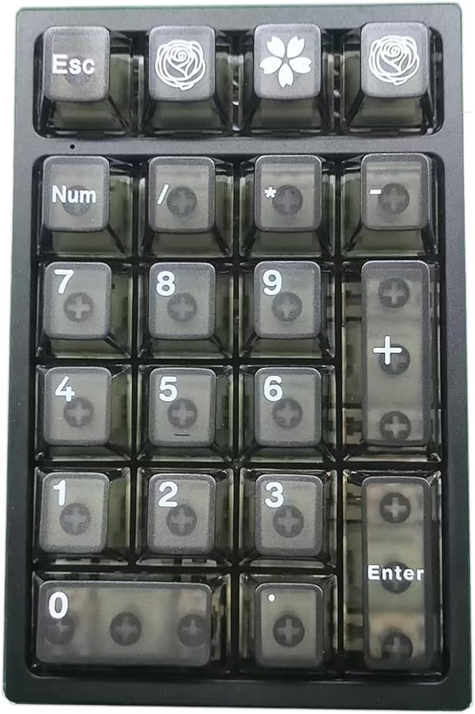 BOYI TD21 Hot Swappable Numpad,21 Keys Mini Numpad Portable Keypad Bluetooth 5.0/2.4GHz/Wired Number Pad Keyboard PBT Keycaps RGB Backlit Type-C Mini Keyboard(Black Transparent Keycaps)