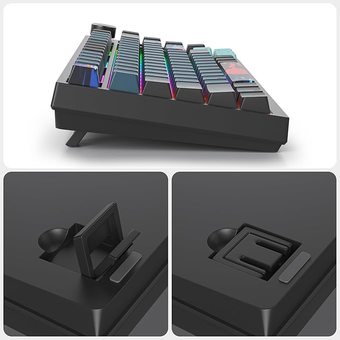 Fogruaden Wired 75% Percent Mechanical Keyboard, RGB Backlit 75 Percent Gaming Keyboard, Gasket Mount TKL Mechanical Keyboard, Hot Swappable Red Switch, NKRO Compact Keyboard with Volume Knob