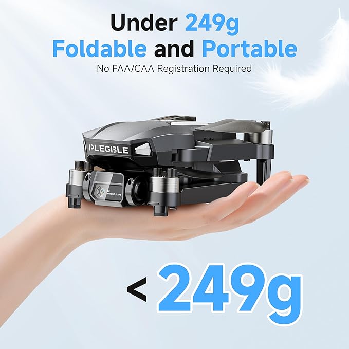 PLEGBLE Drones with Camera for Adults 4K, FPV Drone for Kids Beginners, Foldable RC Quadcopter with 3 Batteries 45 Mins Long Flight Time, Brushless Motor, One Key Start, Toys Gifts for Boys Teen Men