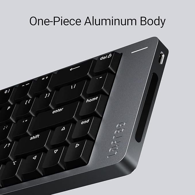 LOFREE Flow2 Low-Profile Mechanical Keyboard, Aluminum Alloy with Surfer Linear Switches, Rechargeable Wireless Keyboards with 3 Mode Connections for Windows, macOS (Silver, 84 Keys)