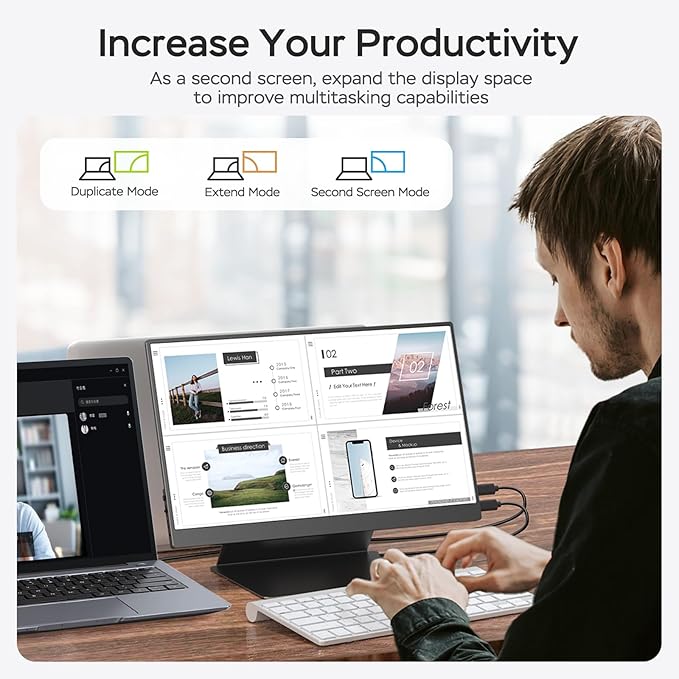 Yxk 17.3" Portable Monitor 1080P 144Hz IPS HDR | Travel Display for PC/Mac/Phone/Console/Laptop | Smart Cover & Speakers