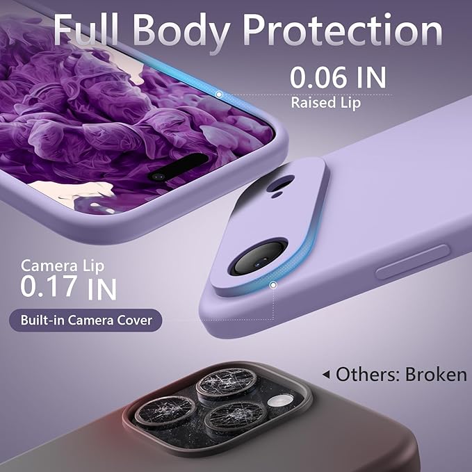 FireNova Magnetic for iPhone Air Case, Compatible with MagSafe, [Integrated Silicone Camera Control Button] [Camera Protection] Microfiber Lining Phone Case for iPhone 17 Air, 6.5", Clove Purple
