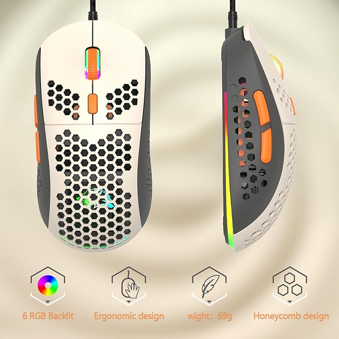 RK-T60 Wired 60% TKL Mechanical Gaming Keyboard Led Rainbow Backlight Ultra-Compact NKRO Linear Red Switch ABS Keycap RGB Honeycomb Mice Coiled Aviator Cable for Windows Laptop PS4/PC/WIN Gamer