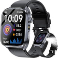 Advanced Health Smartwatch for Women Men with Real-Time Monitoring of Heart Rate, Sleep Quality and Stress Levels, Always-On Display，Bright Flashlight (Black)