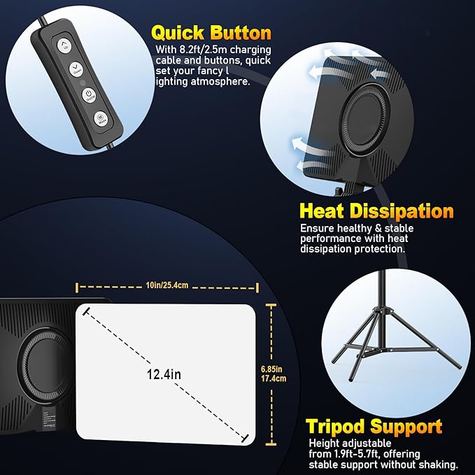 30W Upgraded Photography Lighting Kit, Anautin 2-Pack LED Video Lighting for Video Recording, 3700Lux Studio Lights with Tripod Stand for Photography, Streaming, Gaming, Podcast, Filming, Vlogging