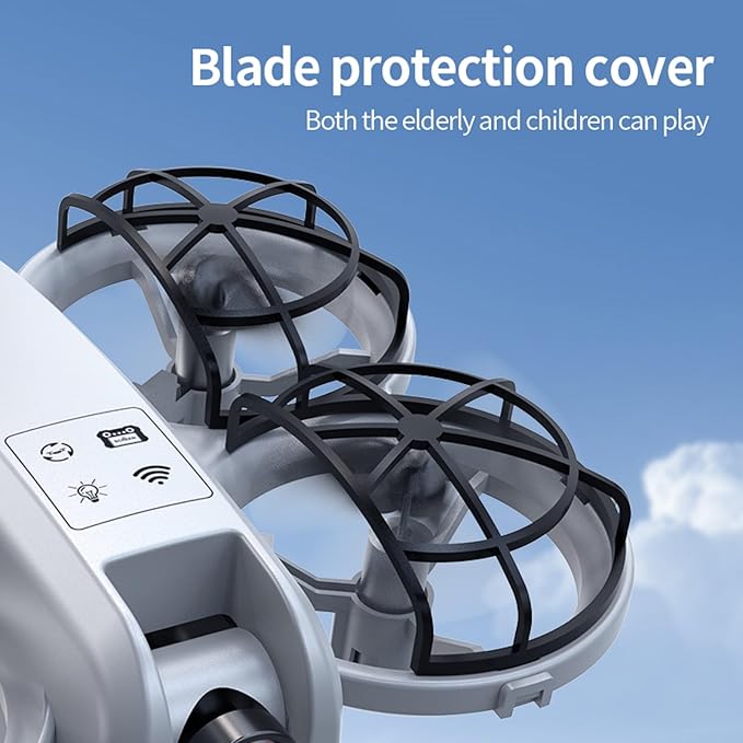 K100 Mini Drone with Screen Controller with SD Card, Two-batteries, Optical Flow Positioning, All-round Protection for Flight Paddles, Suitable for Beginner. (2 batteries - Black)