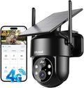 LITYMOL 4G LTE Cellular Solar Security Cameras Wireless Outdoor,No WiFi Cameras for Home Security,2K Surveillance Camera Lenses,Spotlight Siren Alarm,AI Detection,SD/Cloud Storage
