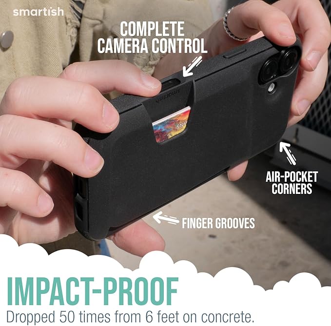 Smartish® iPhone 16 Plus Wallet Case - Wallet Slayer Vol. 1 [Slim + Protective] Credit Card Holder - Drop Tested Hidden Credit Card Slot Cover for Apple iPhone 16 Plus - Custom Prints