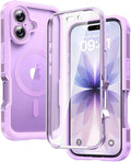 Diaclara Magnetic Designed for 17 Case Full Body Bumper,[Compatible with MagSafe] Military Drop Proof Cover with Built-in Touch Sensitive Anti-Scratch Screen Protector Purple