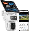 maisi 4G LTE Cellular Solar Wireless Camera Outdoor, 360 Days Free Unlimited Data, Built-in SIM Card 64GB, No WiFi No Power Security Camera, 360° PTZ, 2K Color Night Vision, 2 Way Talk, AI Detection