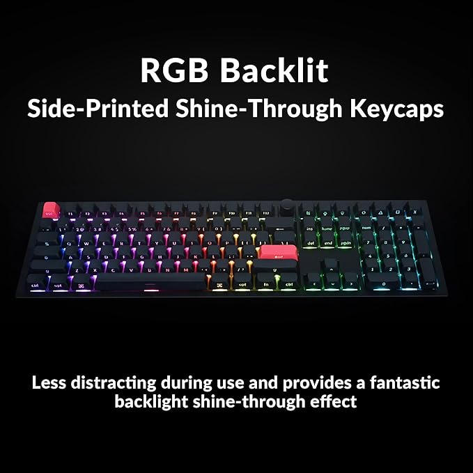Keychron Q6 Max QMK/Launcher Wireless Bluetooth/2.4 GHz/USB-C Wired Custom Mechanical Keyboard, Full Size Programmable Knob RGB Backlit Hot-Swappable Gateron Red Switch for Mac Windows Linux - Black