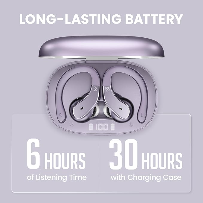 Back Bay Audio - Runner Wireless Earbuds for Running, Workout Wrap Around Earbuds Bluetooth Headphones for Sports, Around The Ear Wireless Bluetooth Running Headphones, Hook Over Earphones Earhooks