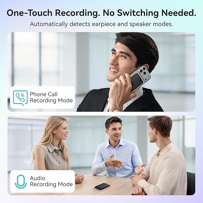 Mobvoi TicNote Lite AI Voice Recorder, AI Note Taking Device w/Instant Transcribe & Summarize, APP Control, Support 120+ Languages, AI Recorder w/Display for Lectures, Meeting, Calls