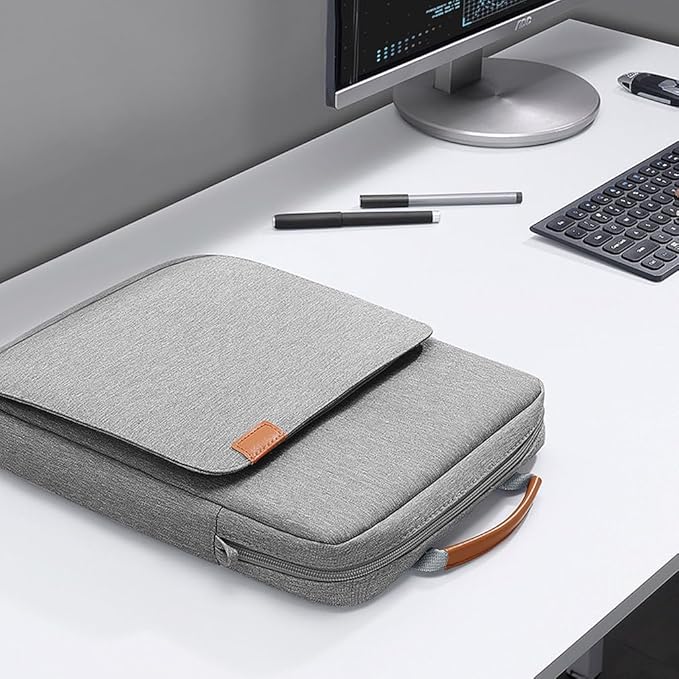 KIZUNA Tablet Sleeve Case 12.5 Inch Shoulder Bag for 13" 13.6" Macbook Air M3 M2/ MacBook Pro 14 M1 M2/ 12.9" 13" iPad Pro M4/ iPad Air M2 Tablet / 13 inch Surface Pro 10 9 8/13.4" XPS 13 Samsung,Grey