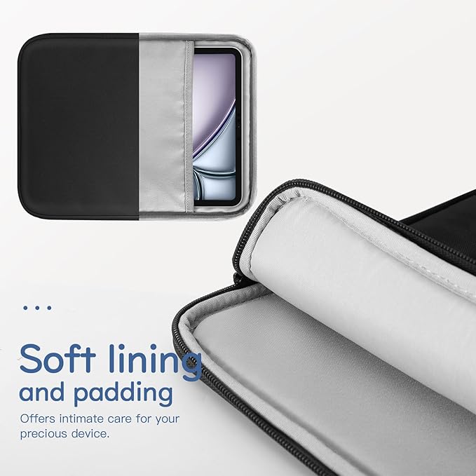 Dadanism 13 Inch Tablet Sleeve Bag Carrying Case for iPad Pro 13" M5/M4 2025/2024, iPad Air 13" M4/M3 2026/2025, iPad Pro 12.9", Galaxy Tab S10+/S9 FE+/S9+ 12.4", Remarkable Paper Pro 11.8", Black