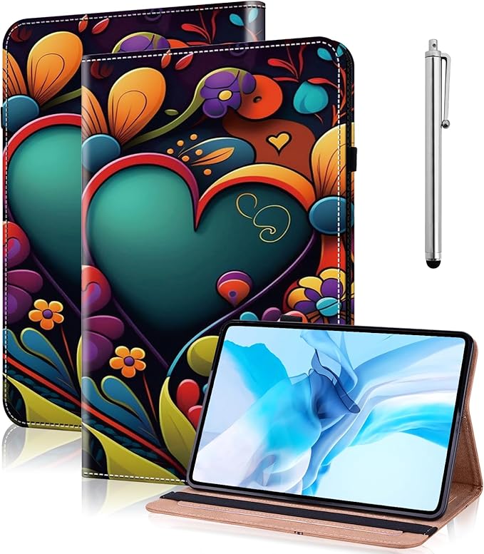 Case for iPad 9th/8th/7th Generation 10.2 Inch (2021/2020/2019), iPad Air 3 2019/ Pro 10.5 2017 Case with Auto Wake/Sleep & Elastic Band, Multi-Angle Viewing Stand Cover - Watercolor