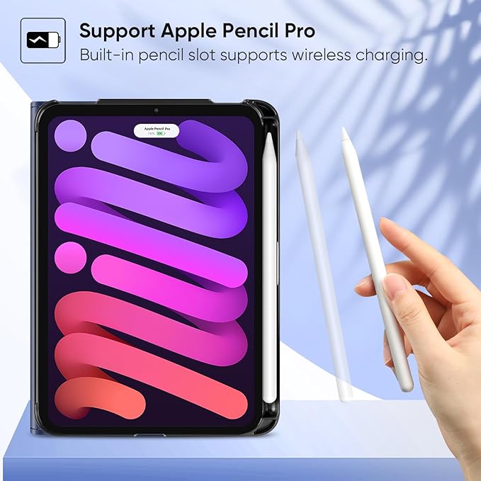 Fintie Folio Case for iPad Mini 7 (A17 Pro, 7th Generation) 2024 / iPad Mini 6 (6th Gen) 8.3 Inch, Multi-Angle Smart Stand Cover with Pencil Holder & Pocket, Auto Sleep/Wake, Jungle Night