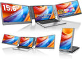 KYY Triple Laptop Screen Extender, 15.6" 1080P FHD IPS Dual Portable Extended Monitor, USB C Travel Display for 12-17'' Laptop, 210°Rotation & Kickstand, Plug and Play (Windows Only)