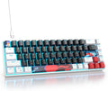 Protable 60% Percent Gaming Keyboard Mechanical, Mini Compact Ice-Blue LED Backlit 68 Keys Wired Office Keyboard with Red Switch for Mac/Win/PS4/PS5(68Black/red Switch)
