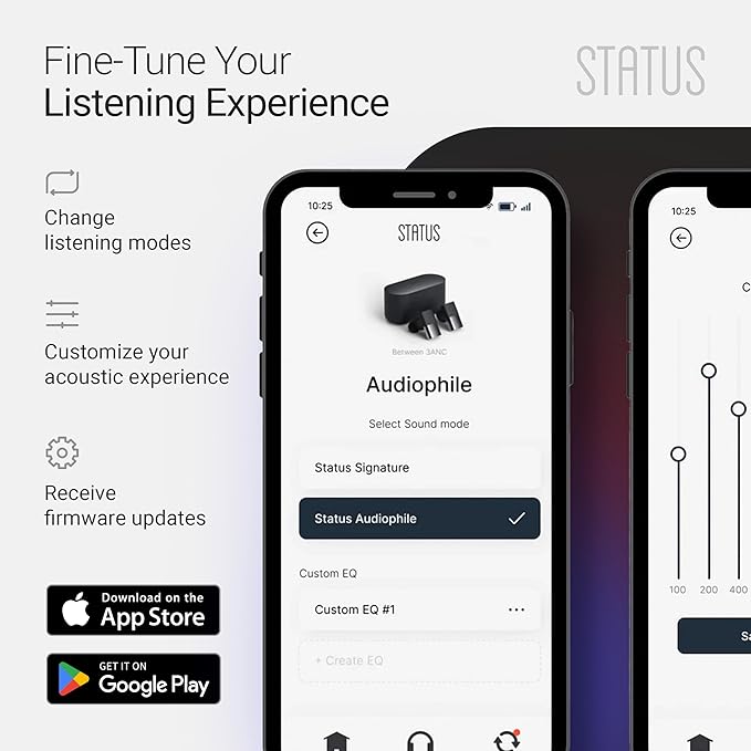 Status Between 3ANC Onyx True Active Noise Cancelling Wireless Earbuds - Black iPhone & Android ANC in Ear Buds, Charging Case, Built-in 6 Microphones, 8H Playtime, Bluetooth 5.2, IPX5