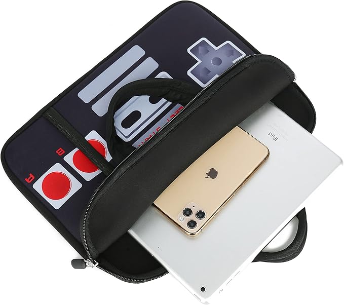 14 15 15.4 15.6 inch Laptop Handle Bag Computer Protect Case Pouch Holder Notebook Sleeve Neoprene Cover Soft Carrying Case with Extra Pockets For Dell Lenovo Toshiba HP Chromebook ASUS Acer(Games)
