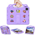 Kids Case for iPad Air 13 inch M3 2025/M2 2024,iPad Pro 13 inch M4 2024 & iPad Pro 12.9 inch Case 6th/5th/4th/3rd Gen 2022 2021 2020 2018 with Stand/Pencil Holder/Handle, Light Purple Bear