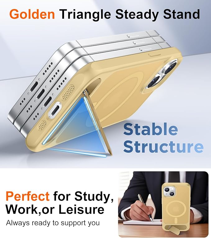 Magnetic Compatible with iPhone 14 Case/iPhone 13 Case,[Built-in Invisible Kickstand][Compatible with MagSafe][Military Grade Shockproof] Slim Translucent Matte Phone Case for iPhone 14/13 6.1"