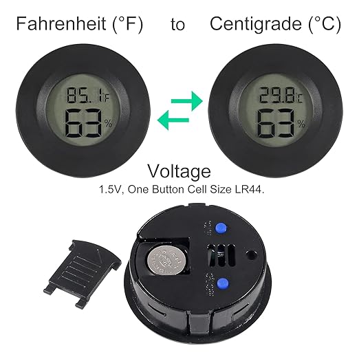 2PCS Mini Hygrometer Thermometer Electronic Digital Humidity Meter Gauge Monitor LCD Display Indoor Temperature Sensor with Fahrenheit Celsius