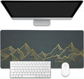 Mountain Line Art Large Gaming Mouse Pad,Waterproof Desk Mat for Desktop,Non-Slip Rubber Base Mousepad with Stitched Edges for Laptop Office and Home 35.4X15.7 Inch