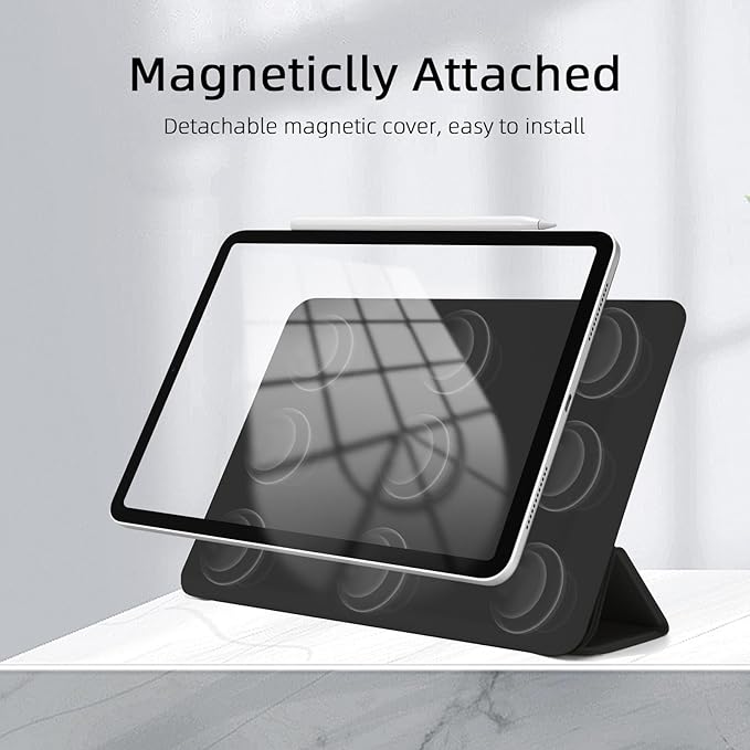 for iPad Air 13 inch M4/M3/M2 Case (2026/2025/2024,Model A3268/A3269/A3271), Auto Sleep/Wake and Magnetic Closure, Slim Trifold Stand Case, PU Leather Cover, Support Apple Pencil Pro, Black
