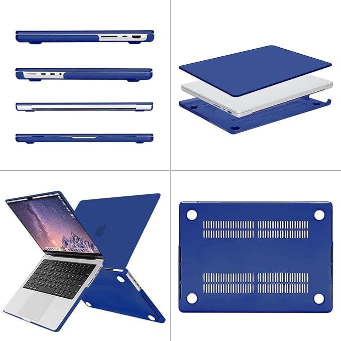 MOSISO Compatible with MacBook Pro 14 inch Case M5 2026 M4 2025 M3 M2 M1 2024-2021 A3427 A3426 A3434 A3112 A3185 A3401 A2918 A2992 A2779 A2442,Hard Case&Keyboard Skin&ScreenFilm&Pouch, Royal Blue