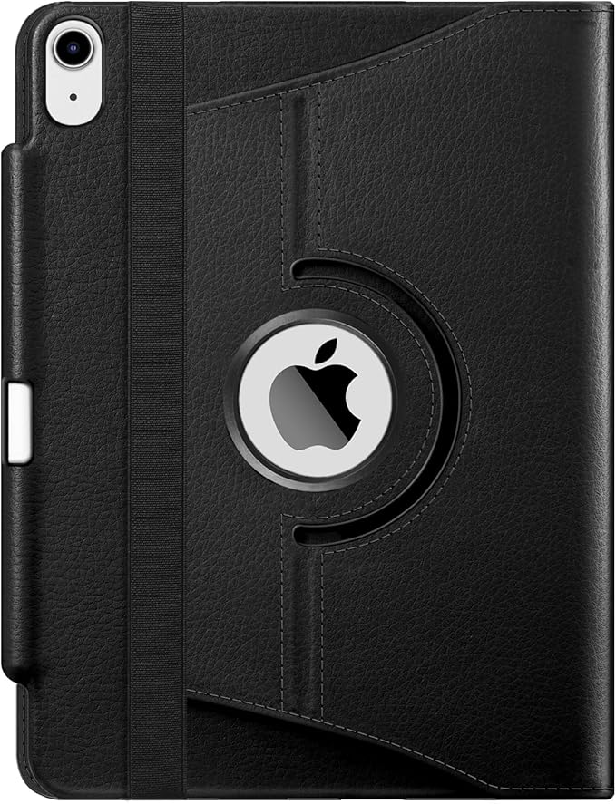 Fintie Rotating Case for iPad Air 11-inch M4/M3/M2 (2026/2025/2024), iPad Air 5th (2022) / 4th Generation 10.9 Inch - 360 Degree Rotating Protective Stand Cover with Pencil Holder, Black