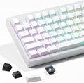 SDYZ White Keycaps - Side Print PBT Keycaps 60 65 75 100 Percent, Double Shot Shine Through Custom Key caps, 132 Keys Set, Cherry Profile, Minimalist Style for Cherry Gateron MX Switche Keyboard