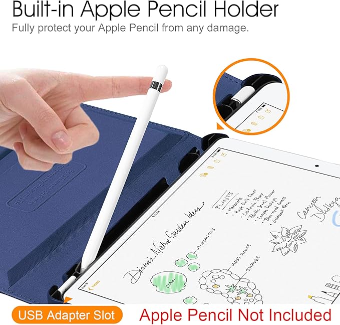 Fintie Rotating Case for iPad Air (3rd Gen) 10.5" 2019 / iPad Pro 10.5" 2017 with Built-in Pencil Holder - 360 Degree Rotating Stand Protective Cover, Auto Sleep/Wake (Navy)
