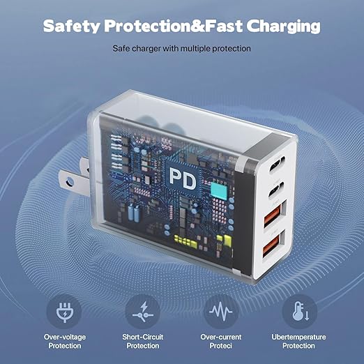 40W iPhone 16 15 Charger Block, 2 Pack USBC Charger Fast Charging Cube, 4Ports USB Type C Wall Charger PD&QC Apple Adapter Multiport Brick Apple Box for iPhone 16/15/14/13/12/11/Pro Max/XS/X, iPad Pro