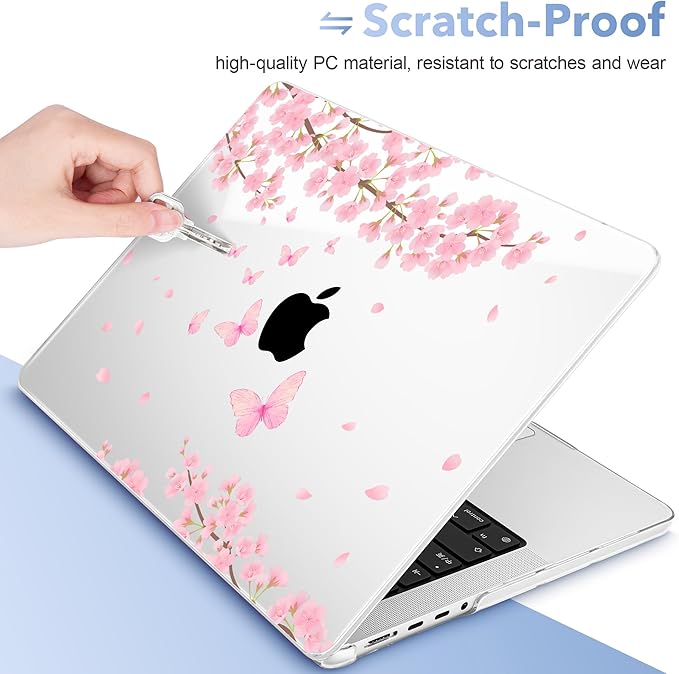 May Chen for 2026 MacBook Pro 14-inch M5 M4 M3 M2 M1 Pro/Max Chip, Release 2026 2025-2021, Model A3427 A3426 A3434 A3112 A3401 A3185, Plastic Hard Shell with Keyboard Cover, Cherry Blossom