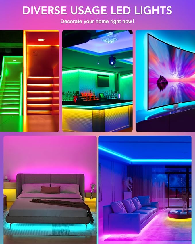 MATICOD Led Lights for TV, 13.1ft TV Led Backlight for 32-43 inch, Bluetooth APP Remote Control Music Sync Light Strip Lights for Bedroom
