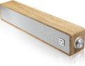 MICA Computer Speakers, Vintage Wired Computer Sound Bar, Retro Wooden Mini Soundbar, 3.5mm Aux Connection, USB Powered PC Speakers for Desktop Monitor, Laptop, Tablets (Yellow)