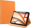 VIKESI Case for iPad Air 13 inch (M4) 2026 / (M3) 2025 / (M2) 2024,Premium Leather Folio,Apple Pencil Holder,Auto Sleep/Wake,Stand Cover - Orange